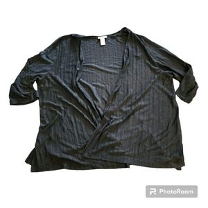 Catherines black cardigan with 3 quarter length sleeves 3X